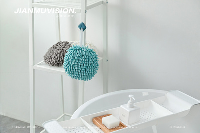 擦手球与沐浴球静物摄影 打造家居百货与建筑材料的电商视觉吸引力